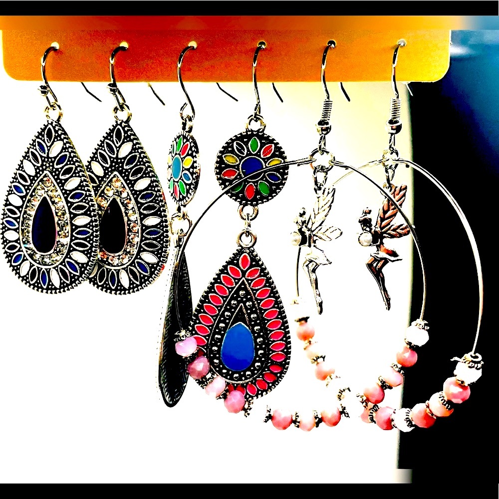 Boho chic earrings! Get 3 pair